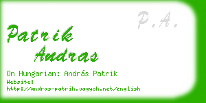 patrik andras business card